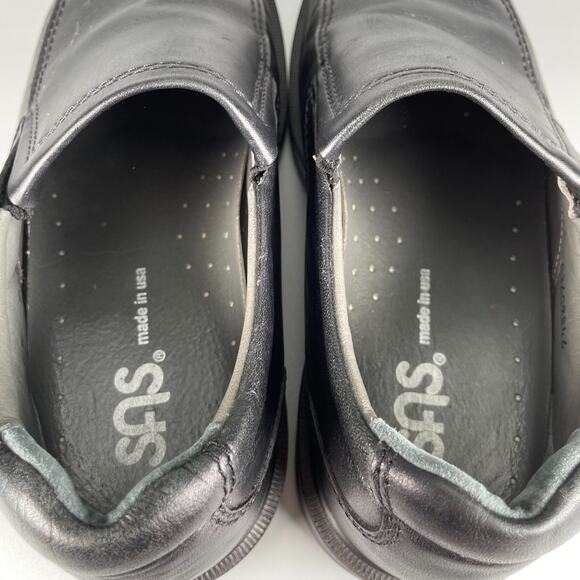 SAS Diplomat Men\'s Size 7 W Black Leather Slip On Comfort Shoe Casual Loafer GUC main image 8
